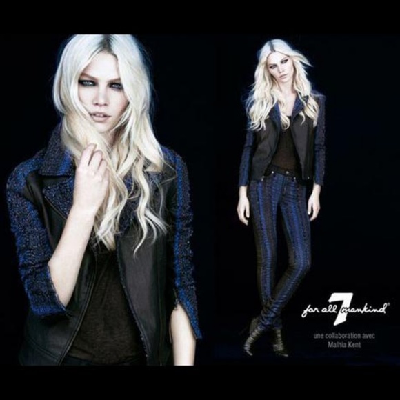 NWT Malhia Kent - The Pieced Skinny Jacquard Jeans - Picture 3 of 6